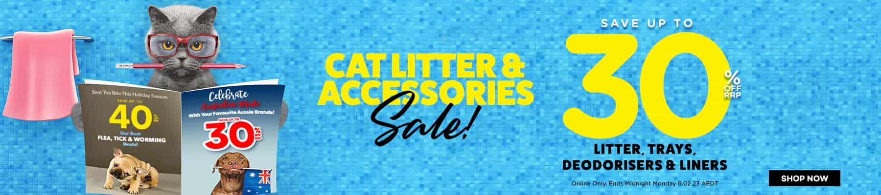 Save up to 30% OFF RRP Litter, Trays, Deodorisers & Liners @ Pet House