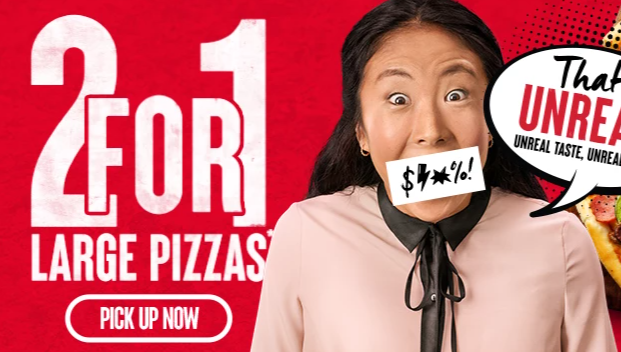 Get 2 for 1 on Large vegan pizzas at Pizza Hut(Pick Up only)