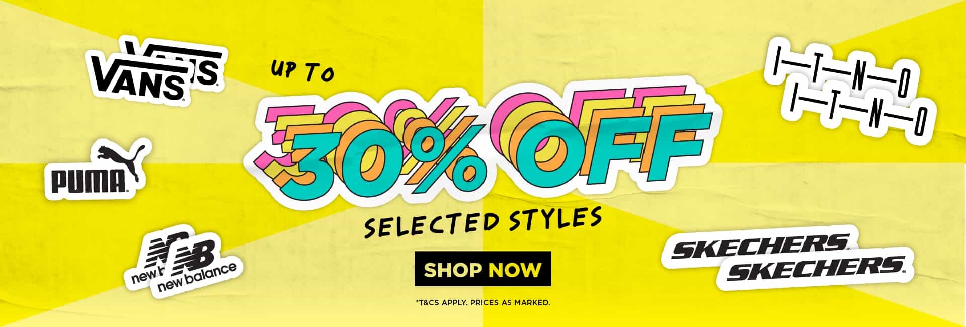 Platypus Shoes up to 30% OFF on selected styles including Vans, Puma, Skechers & more
