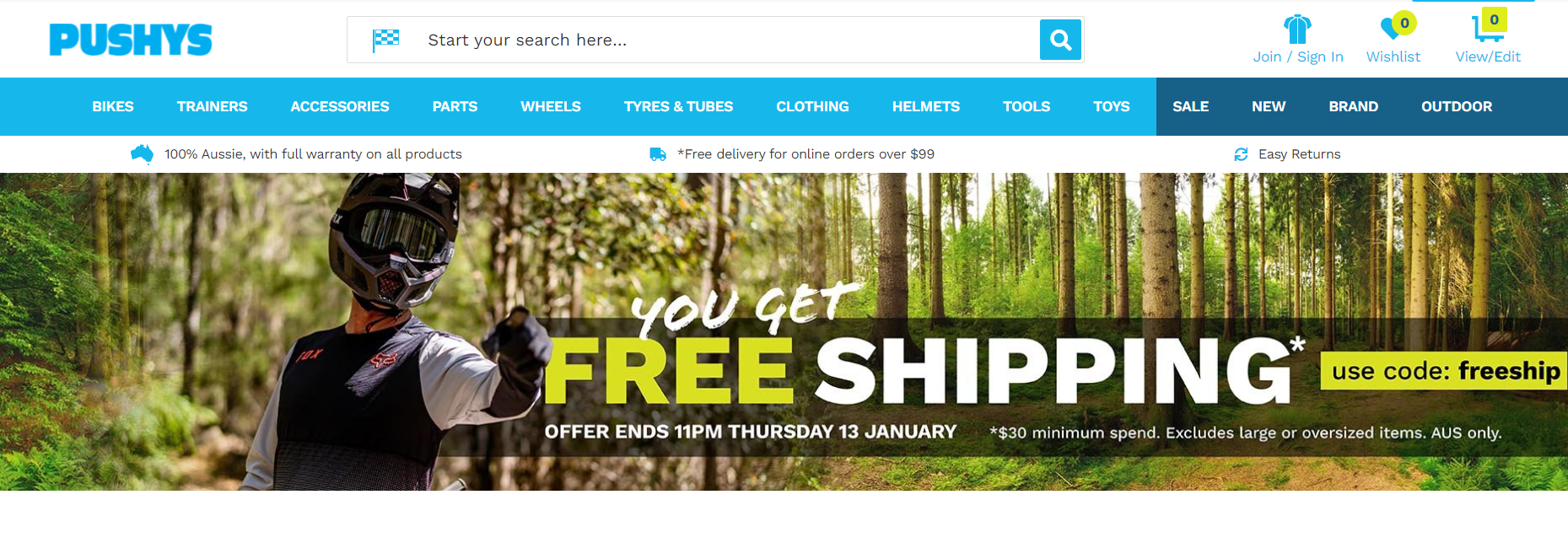 Free shipping on orders over $30 or more with Pushys promo code