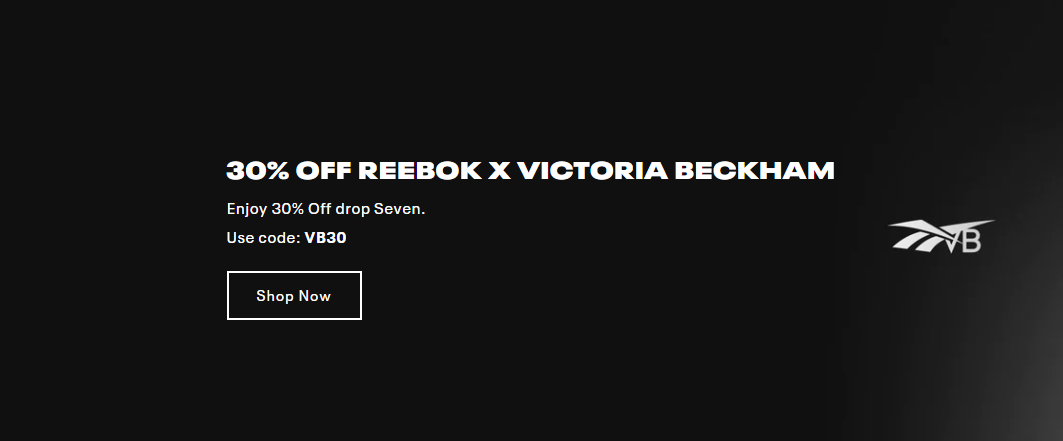 Reebok - Extra 30% OFF Victoria Beckham collection with promo code