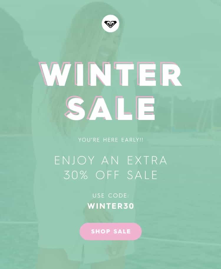 Further EXTRA 30% Off Winter Sale for a limited time @ Roxy