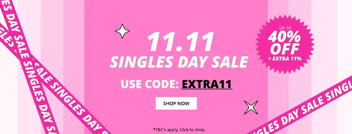 Ry Singles' Day Up to 40% OFF + extra 11% OFF with coupon on selected brands like Clinique, GHD