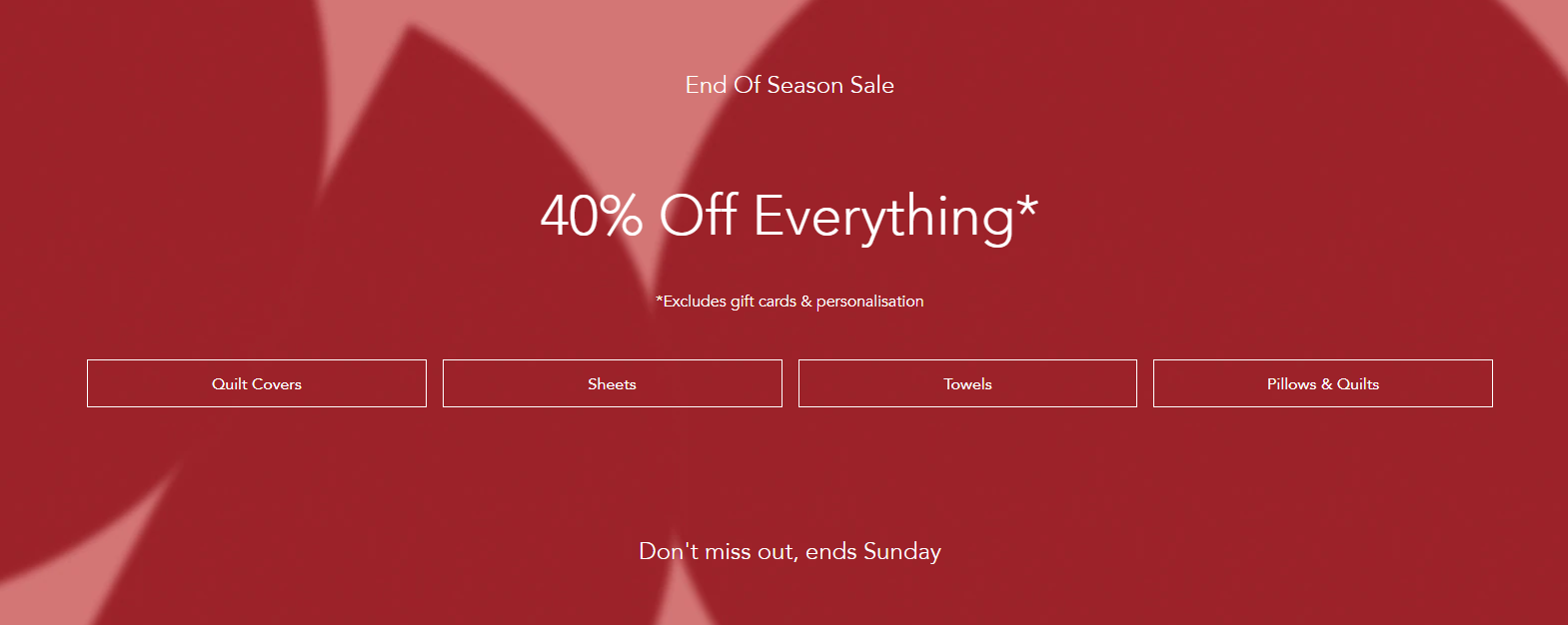 Sheridan End of Season sale - 40% OFF everything, Free shipping for members
