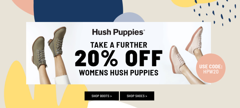 Further 20% OFF on womens Hush Puppies