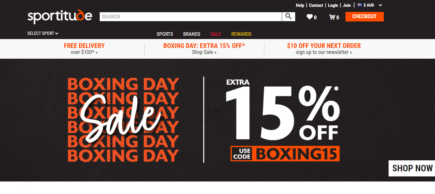 Sportitude Boxing Day extra 15% OFF on selected full price and already reduced styles with coupon