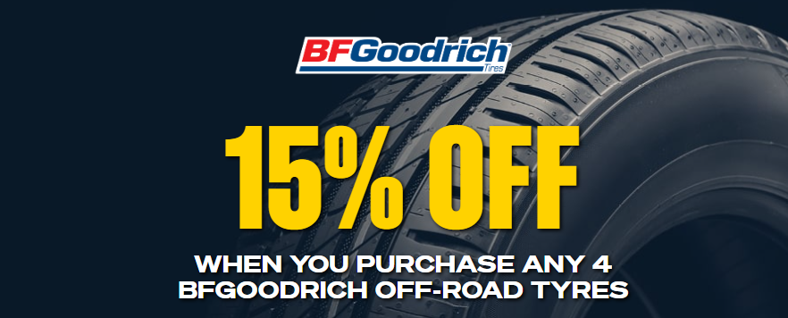 Supercheap Auto - Take 15% OFF when you purchase 4 BFGoodrich Off-road tyres