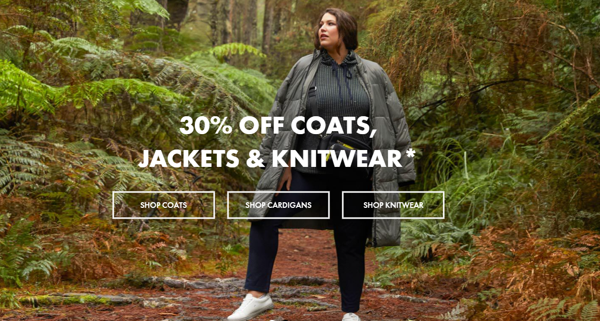 30% OFF on coats, jackets & knitwear