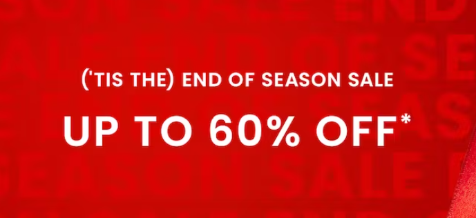 Up to 60% OFF on End of Season sale @ The Iconic