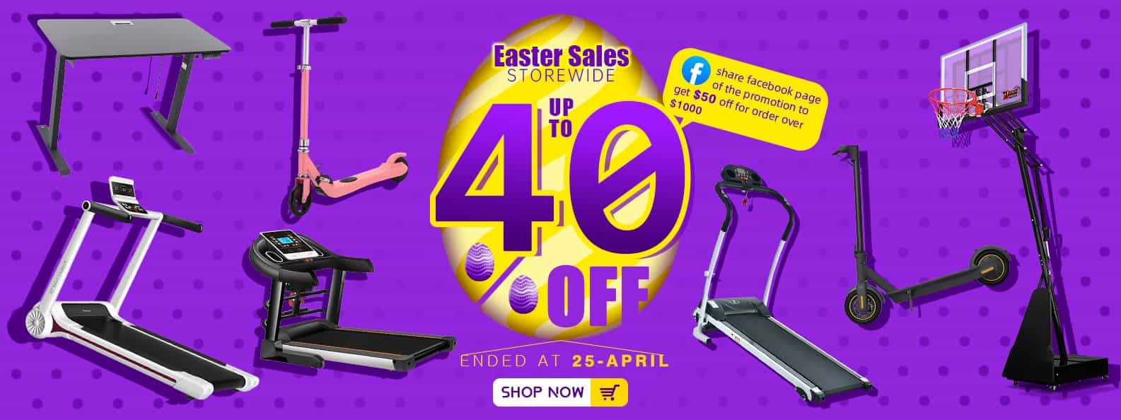 T & R Sports Easter sale up to 40% OFF storewide on games, furniture, home gym & more