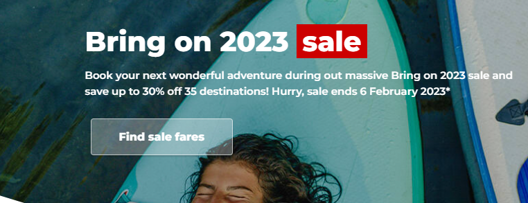 Save up to 30% OFF 35 destinations at Virgin Australia Bring 2023 sale