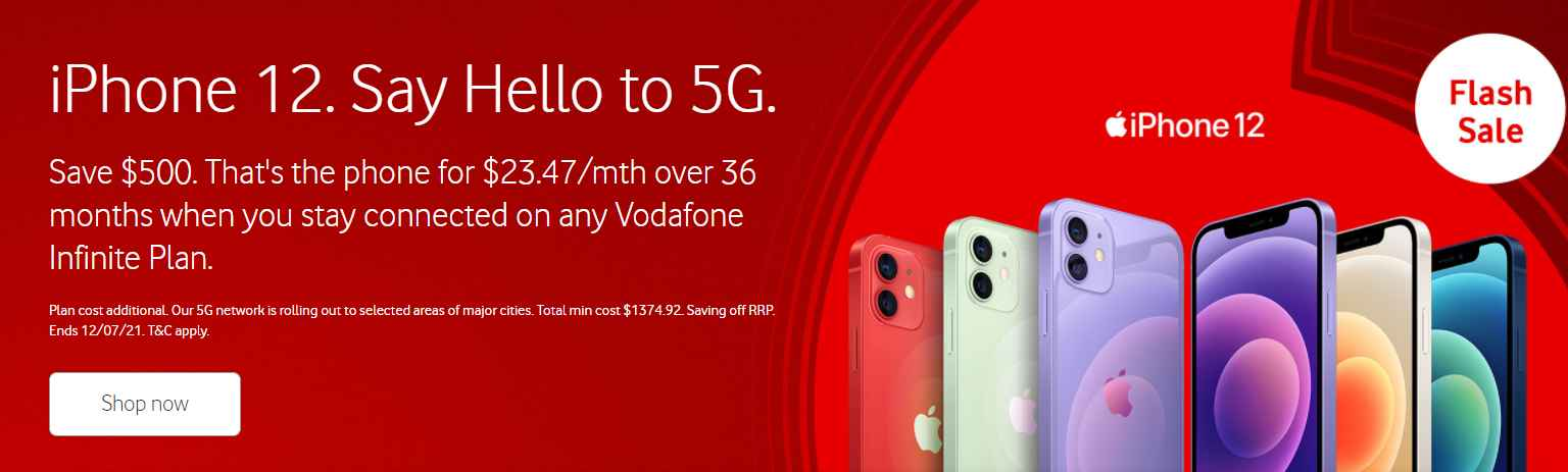 Save $500 on iPhone 12 5G at Vodafone