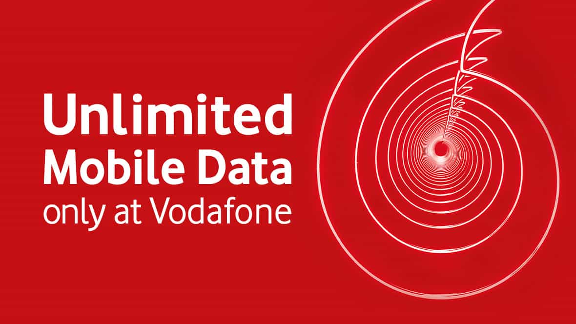 Get unlimited Max Speed mobile data at Vodafone