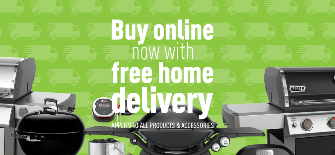 Get free home delivery on all products & accessories at Weber