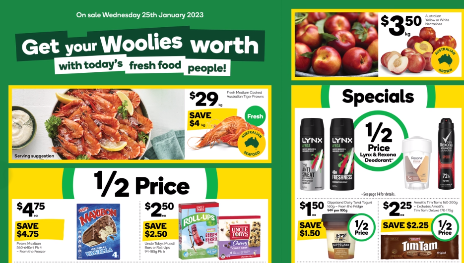 Woolworths - 1/2 price Uncle Tobys, Neutrogena, Pringles, Peters Maxibon