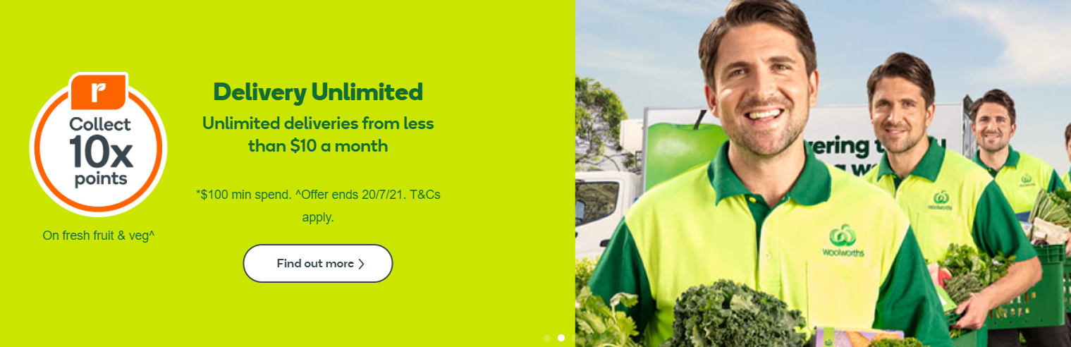 Collect 10x Everyday Rewards points when you shop for Delivery Unlimited subscription.