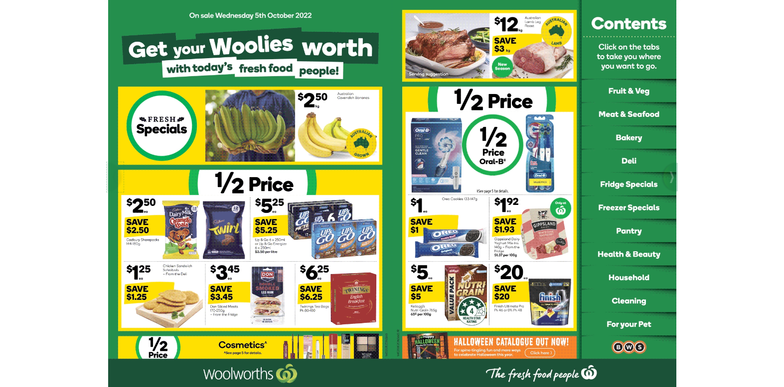 Woolworths Weekly specials - Up to 50% OFF drinks, snacks, groceries & more & more [till 11th Oct]