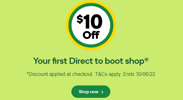 Woolworths $10 OFF on your first Direct boot or Pick up shop