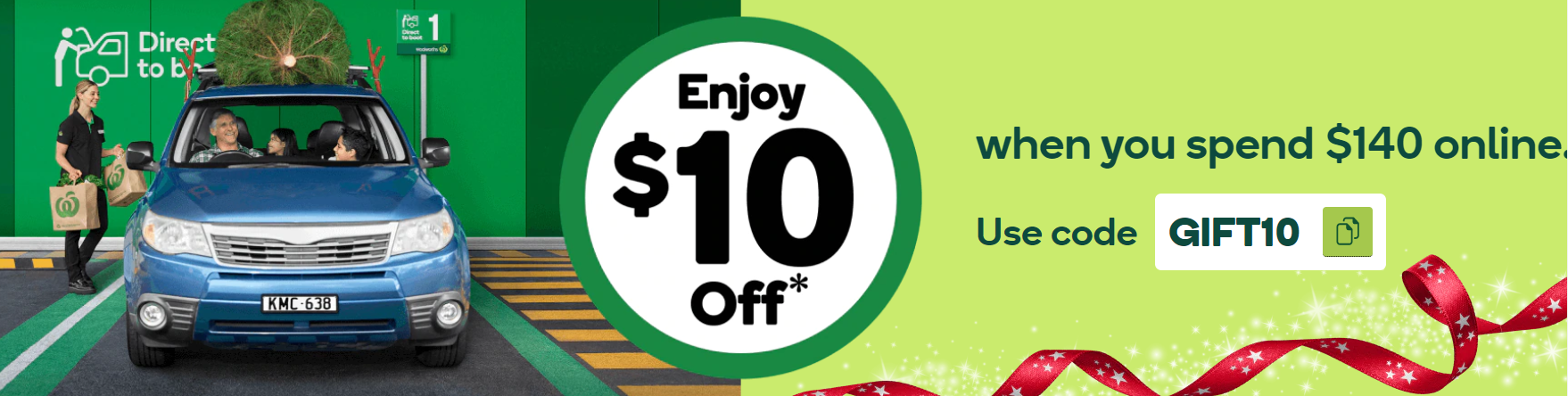 Extra $10 OFF when you spend $140+ with promo code @ Woolworths