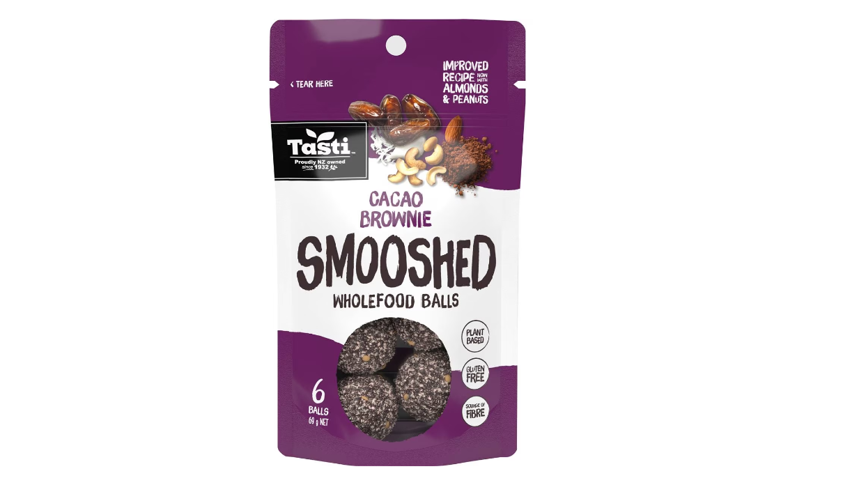 Tasti Smooshed Wholefood Balls Cacao Brownie 69g $1.75(was $3.50) at Woolworths