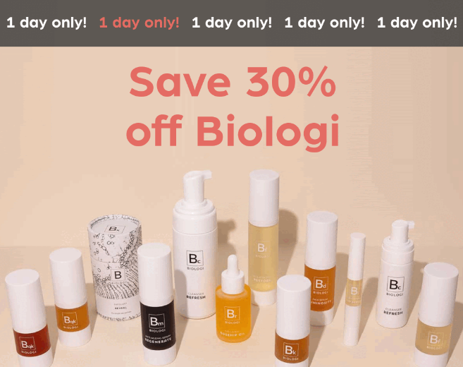 ONE DAY ONLY: 30% off Biologi at Nourished Life. Free shipping $50+