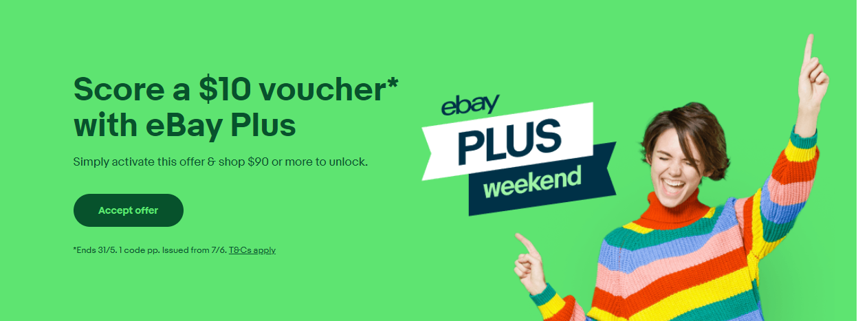 eBay Plus Receive a $10 Voucher When You Spend $90