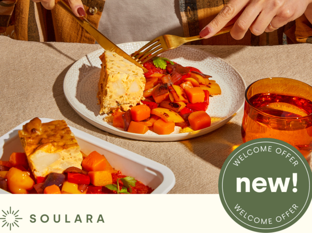 Soulara vegan meal plans - Get extra 20% OFF your first order and $120 off your first 6 orders