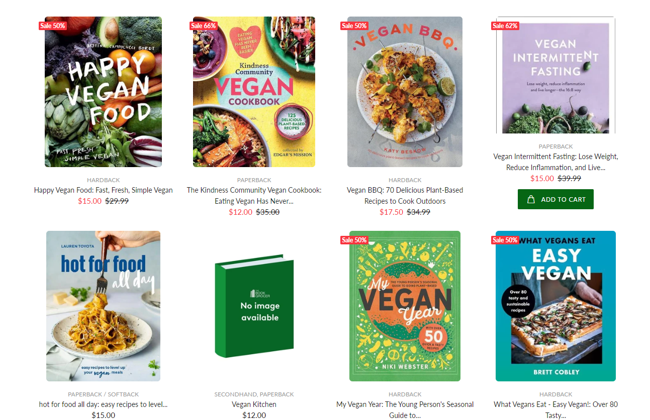 Up to 70% OFF on vegan cookbooks & recipies