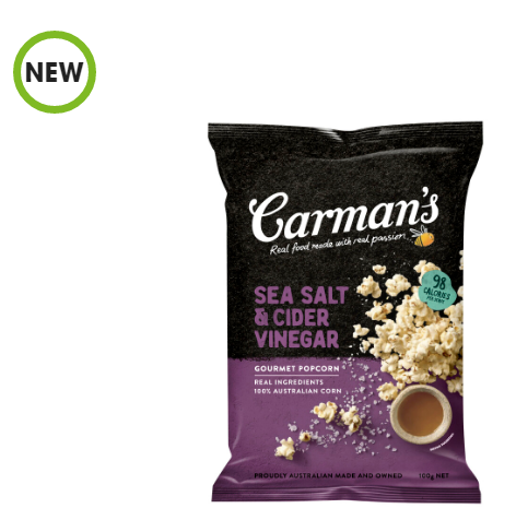 New @ Coles: Carman's Popcorn Sea Salt & Cider Vinegar | 90g for $6.00