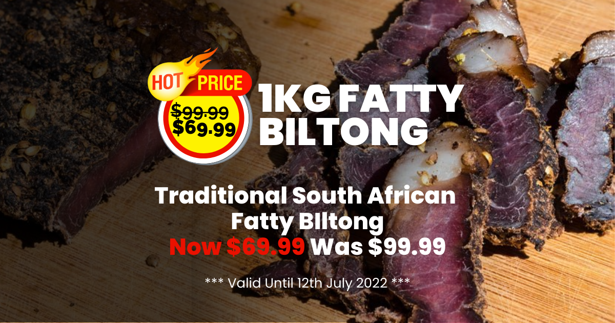 SAVE $30 1kg Fatty Beef Biltong $69.99 (Was $99.99)