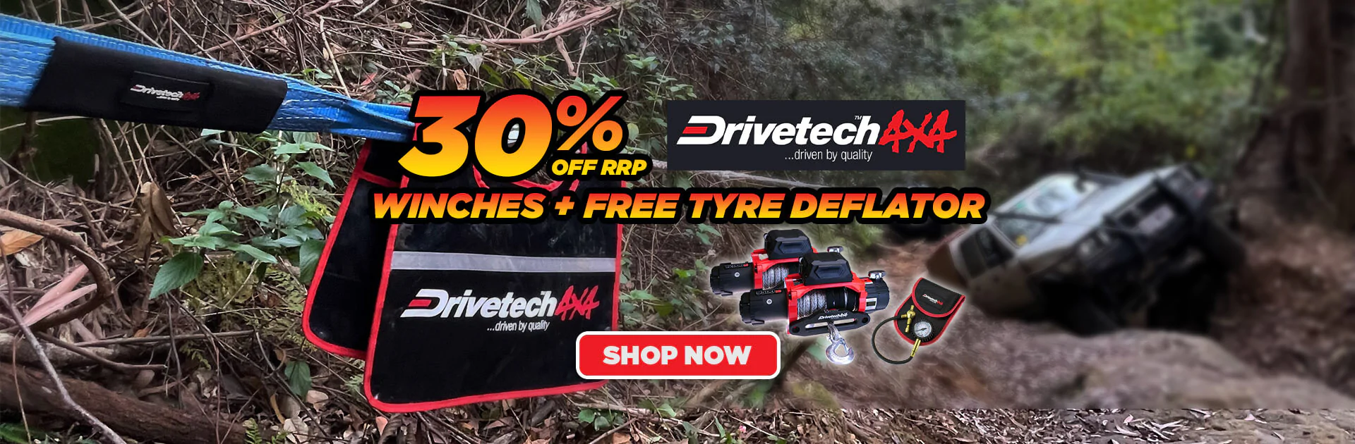 30% OFF RRP Winches +  Free Tyre Deflator at 4wd247