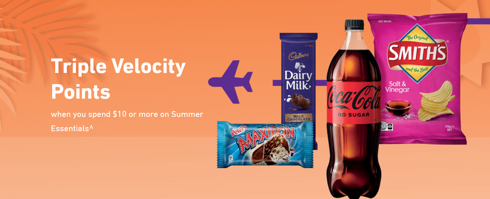 Triple Velocity Points(6 points per $1) when you spend $10 or more on Summer Essentials