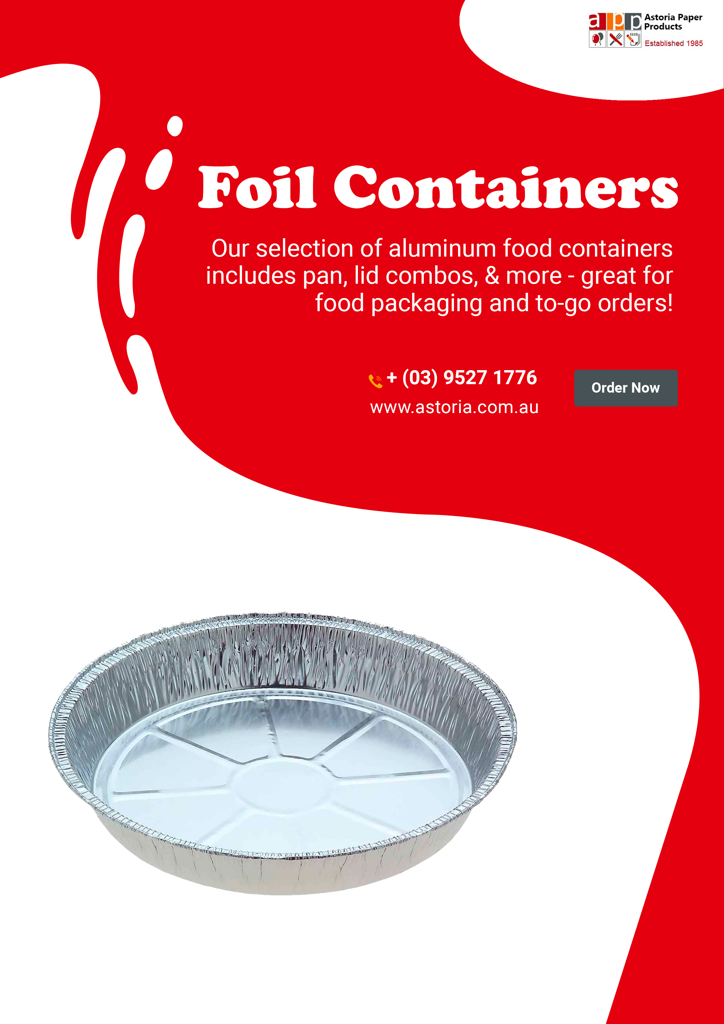 Foil Containers Supplier In Melbourne | Baking Container | Astoria Paper Products