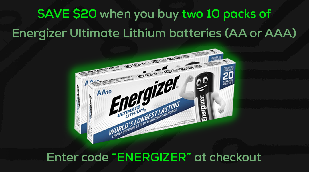 $20 off 2 or More 10-Pack Energizer Ultimate Lithium AA, AAA | 20 Batteries $59.98