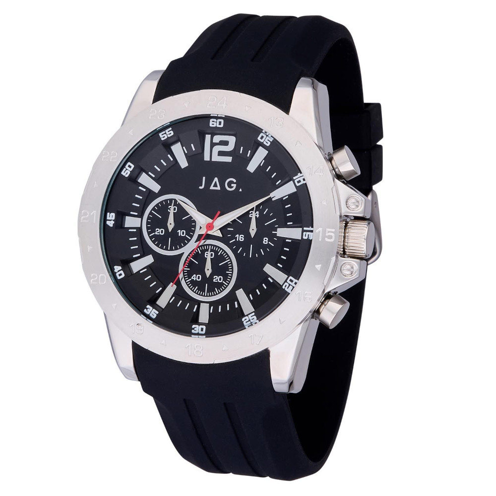 JAG Men's Jack Watch 46mm Black Strap Stainless Steel Back - Free Post - Now 159.99
