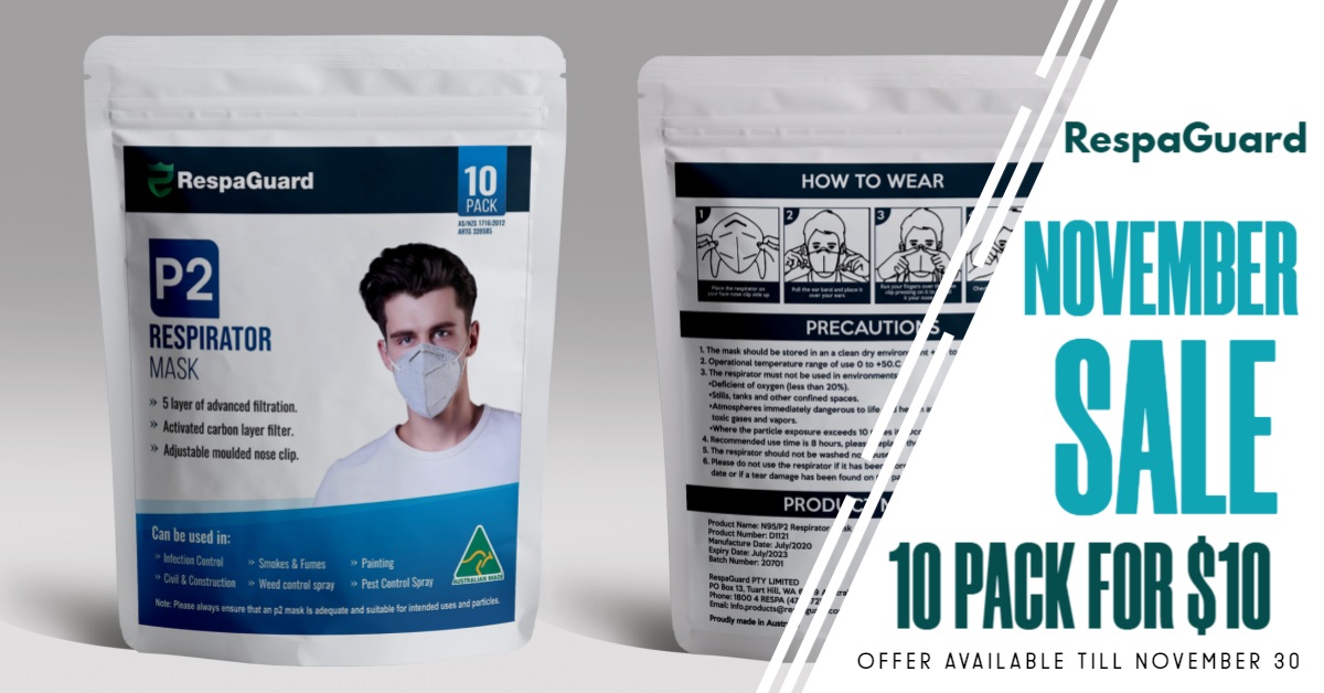 Click Frenzy Sale - P2 Masks - Buy 5 Packs and Get The 6th Free and 10 Pack for $10