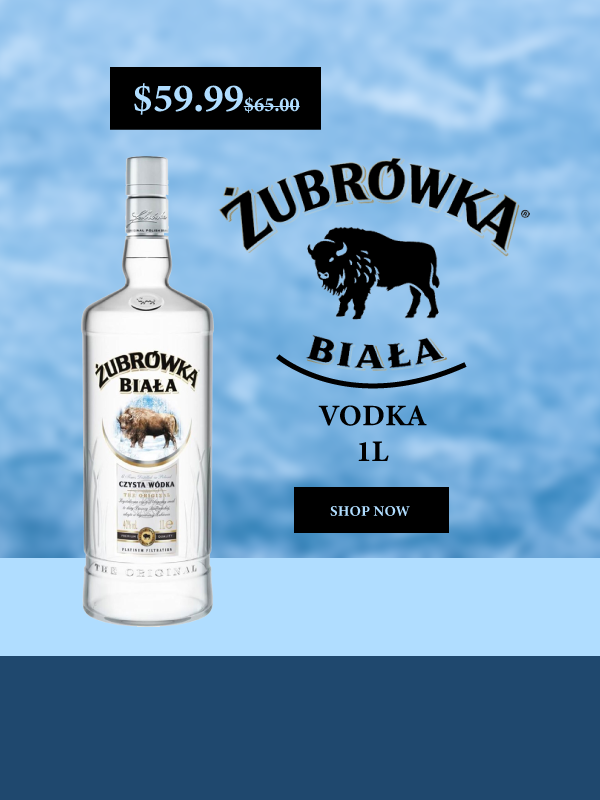 Zubrowka Biala Vodka 1L 59.50 only at Liquorkart
