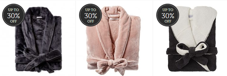 Up to 30% OFF on bathrobes & slippers