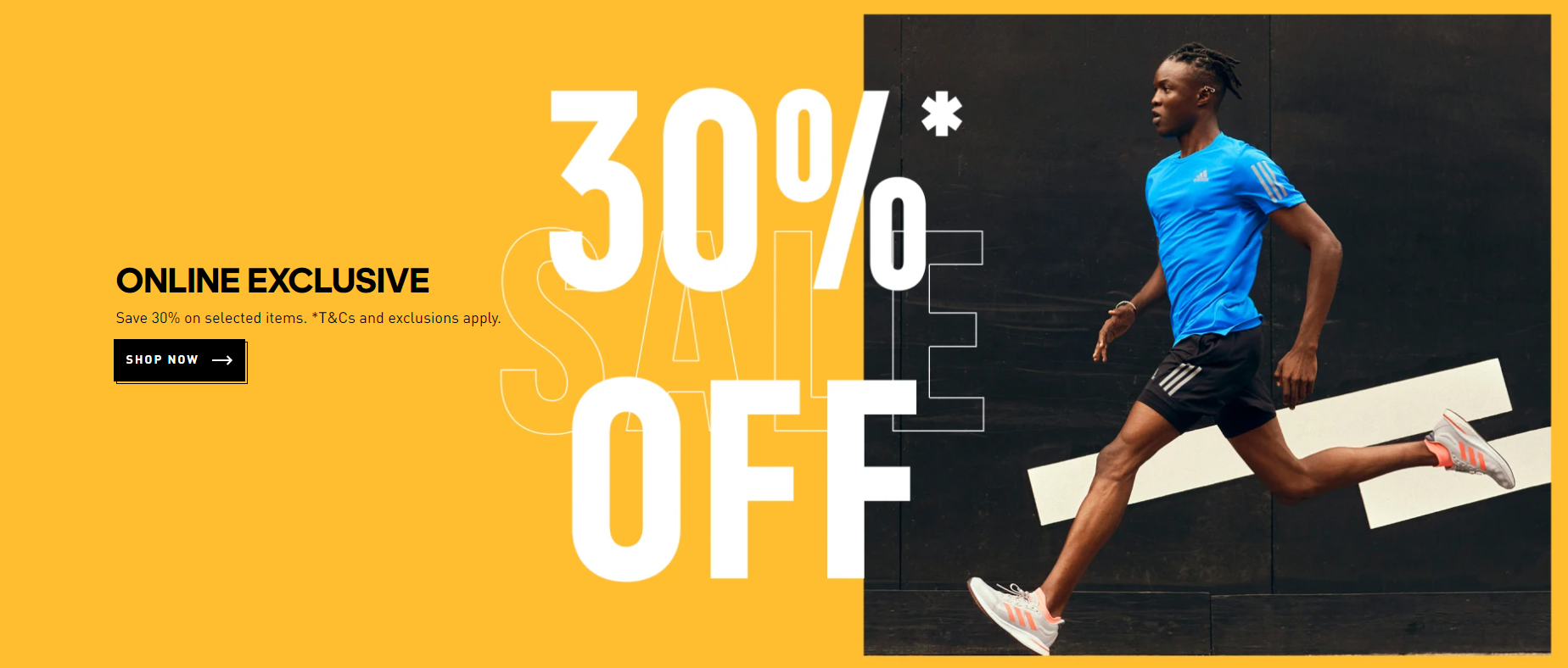 30% OFF Adidas Click Frenzy sale on clothing and footwear