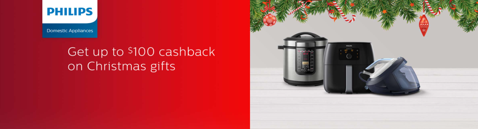 Amazon up to $100 cashback on Philips Christmas gifts including steamer, cooker, fryer & more
