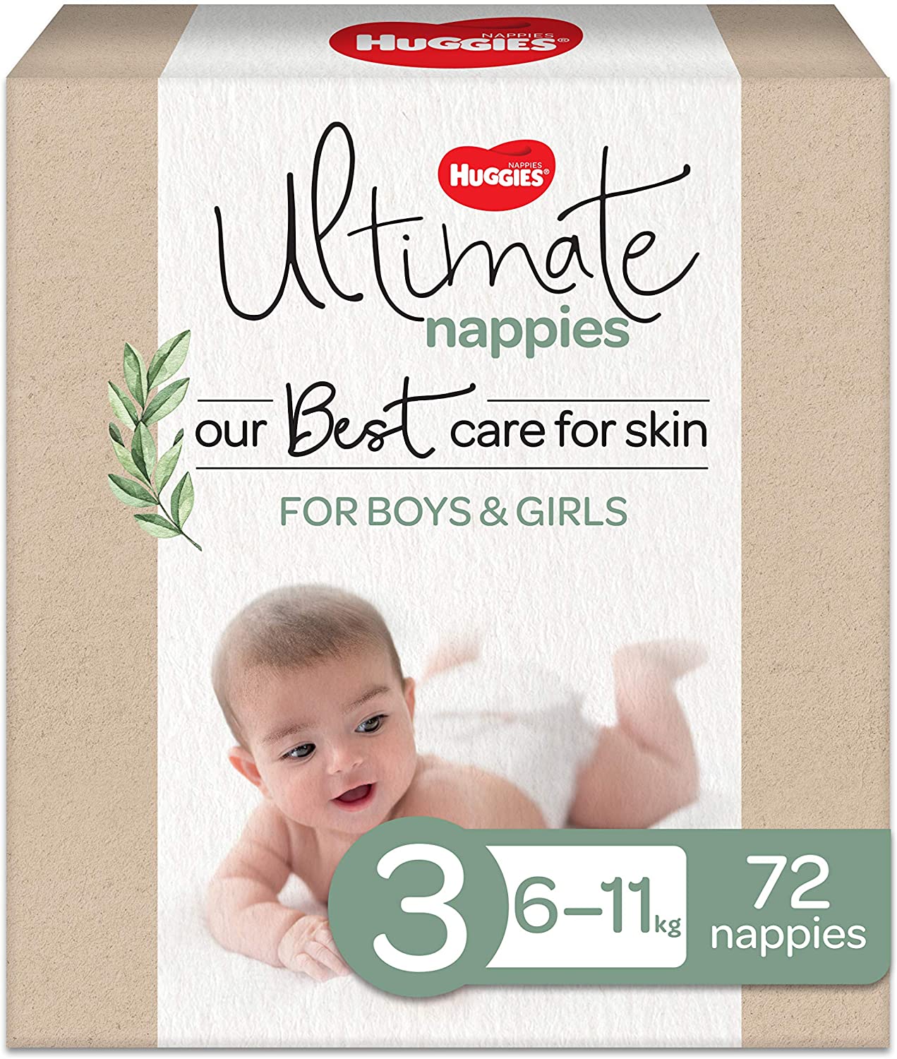 Get Huggies Ultimate Nappies Size 3 (6-11kg) 72 Count for $25 at Amazon