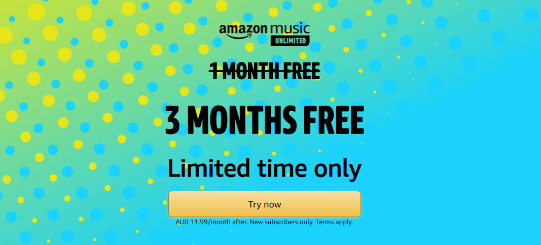 3 months FREE from Amazon Music Unlimited