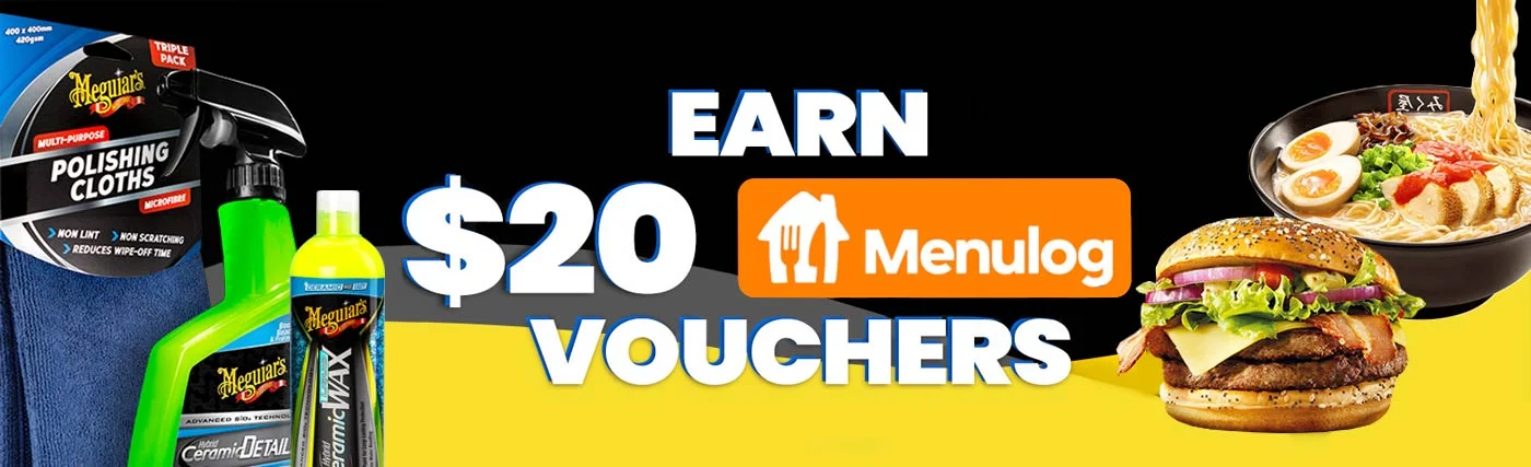 Receive a $20 Menulog Voucher when you spend $60 on Meguiars products
