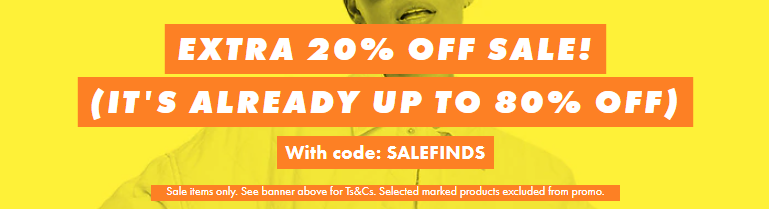 Up to 80% OFF plus extra 20% OFF at ASOS