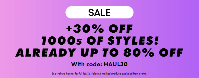 ASOS - Up to 80% OFF + extra 30% OFF 1000's of styles with coupon