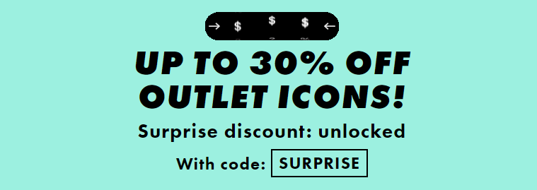 Save up to 30% OFF outlet icons with promo code @ ASOS