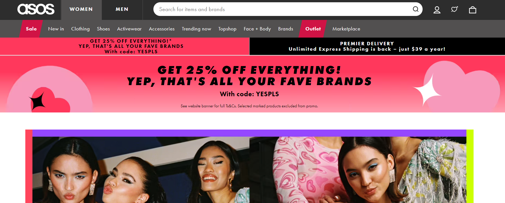 ASOS extra 25% OFF on everything for men & women styles with promo code
