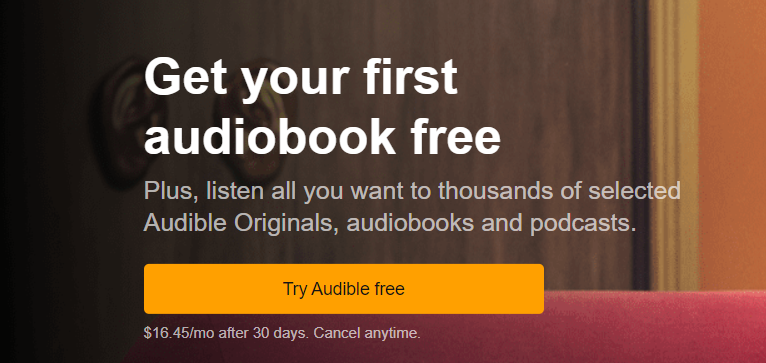 Get your first audiobook free & 30 Day FREE Trial @ Audible
