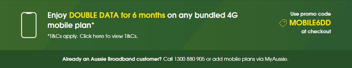 Aussie Broadband DOUBLE DATA for 6 months on any bundled 4G mobile plan with promo code