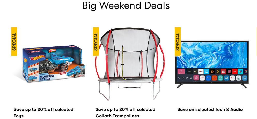 Big W Weekend Deals up to 50% OFF on toys, clothing, tech & audio & more